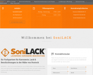 Screenshot Startseite Sonilack