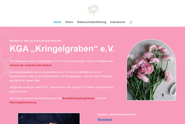 KGA Kringelgraben - Screenshot Webseite
